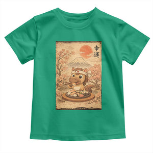Funny Horse Eating Sushi Toddler T Shirt Japanese Noodle Lover TS12 Irish Green Print Your Wear