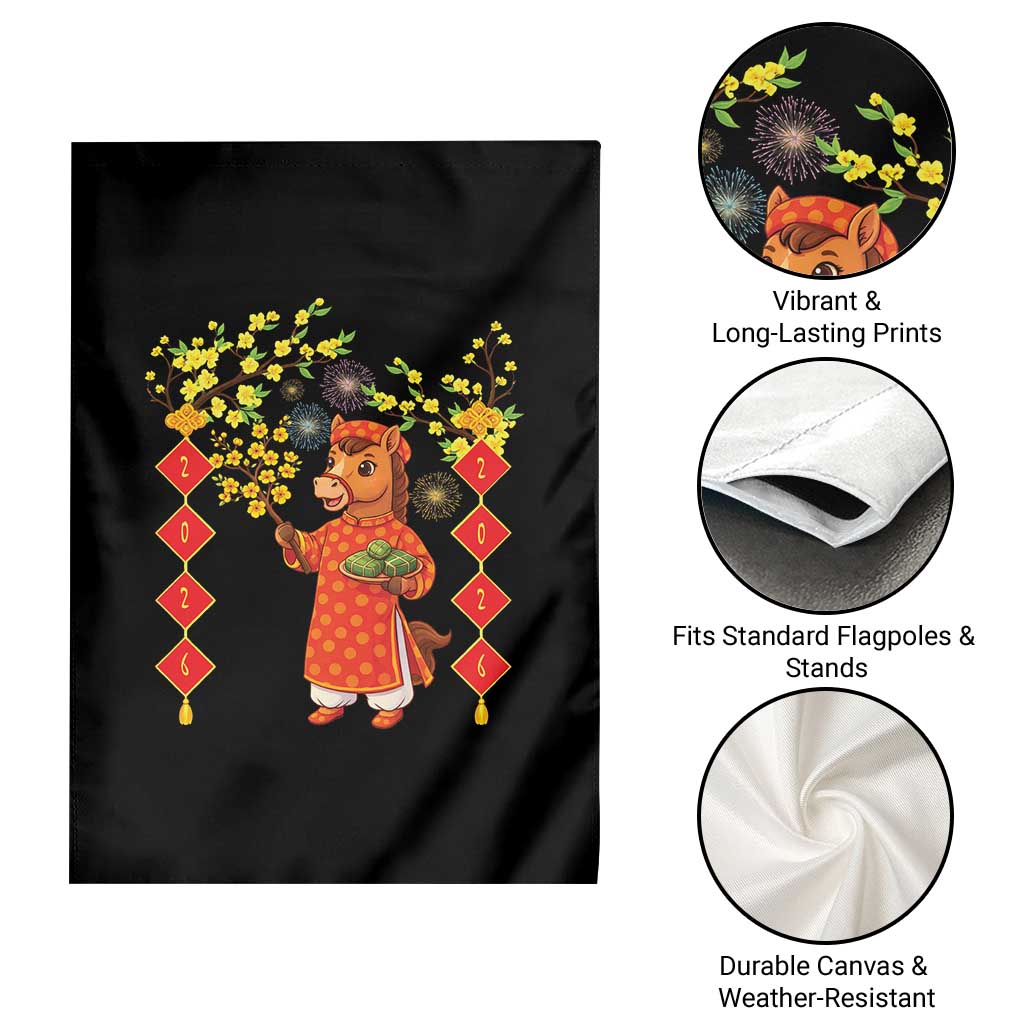 Funny Tet Holiday Garden Flag Cute Horse In Ao Dai TS12 Print Your Wear
