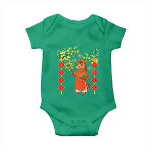 Funny Tet Holiday Baby Onesie Cute Horse In Ao Dai TS12 Irish Green Print Your Wear