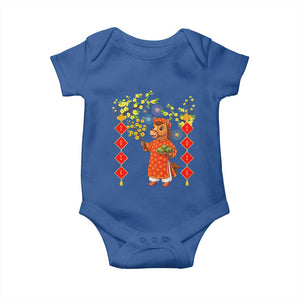 Funny Tet Holiday Baby Onesie Cute Horse In Ao Dai TS12 Royal Blue Print Your Wear