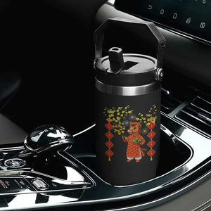 Funny Tet Holiday Flip Straw Tumbler Cute Horse In Ao Dai TS12 Print Your Wear