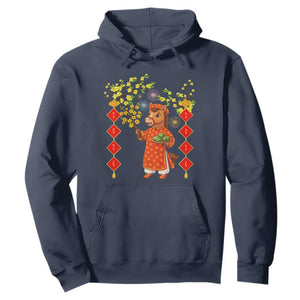 Funny Tet Holiday Hoodie Cute Horse In Ao Dai TS12 Navy Print Your Wear