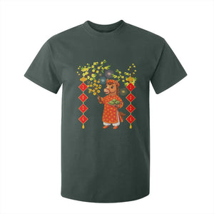 Funny Tet Holiday T Shirt For Kid Cute Horse In Ao Dai TS12 Dark Forest Green Print Your Wear