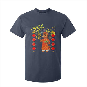 Funny Tet Holiday T Shirt For Kid Cute Horse In Ao Dai TS12 Navy Print Your Wear