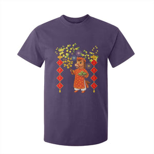 Funny Tet Holiday T Shirt For Kid Cute Horse In Ao Dai TS12 Purple Print Your Wear