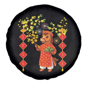 Funny Tet Holiday Spare Tire Cover Cute Horse In Ao Dai TS12 Print Your Wear