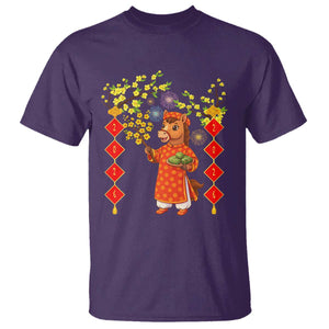 Funny Tet Holiday T Shirt Cute Horse In Ao Dai TS12 Purple Print Your Wear