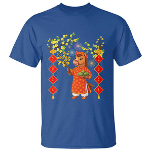 Funny Tet Holiday T Shirt Cute Horse In Ao Dai TS12 Royal Blue Print Your Wear