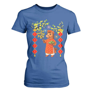 Funny Tet Holiday T Shirt For Women Cute Horse In Ao Dai TS12 Royal Blue Print Your Wear