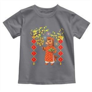 Funny Tet Holiday Toddler T Shirt Cute Horse In Ao Dai TS12 Charcoal Print Your Wear