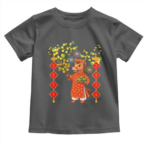 Funny Tet Holiday Toddler T Shirt Cute Horse In Ao Dai TS12 Dark Heather Print Your Wear