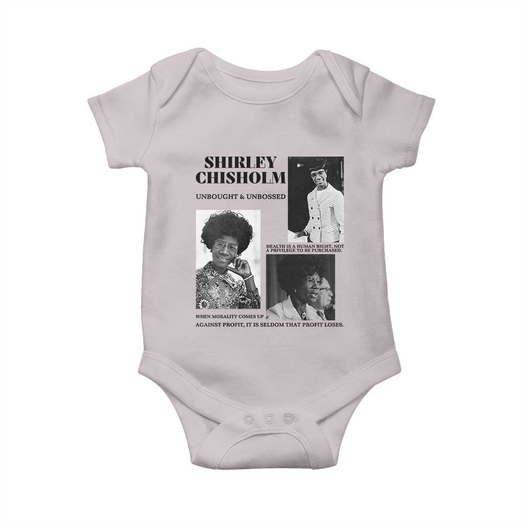 Shirley Chisholm Unbought And Unbossed Baby Onesie Vintage Feminist Poster TS12 Ice Gray Print Your Wear