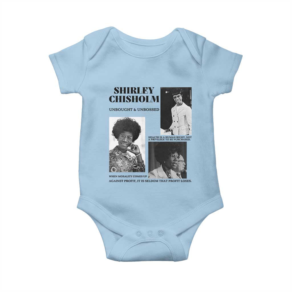 Shirley Chisholm Unbought And Unbossed Baby Onesie Vintage Feminist Poster TS12 Light Blue Print Your Wear