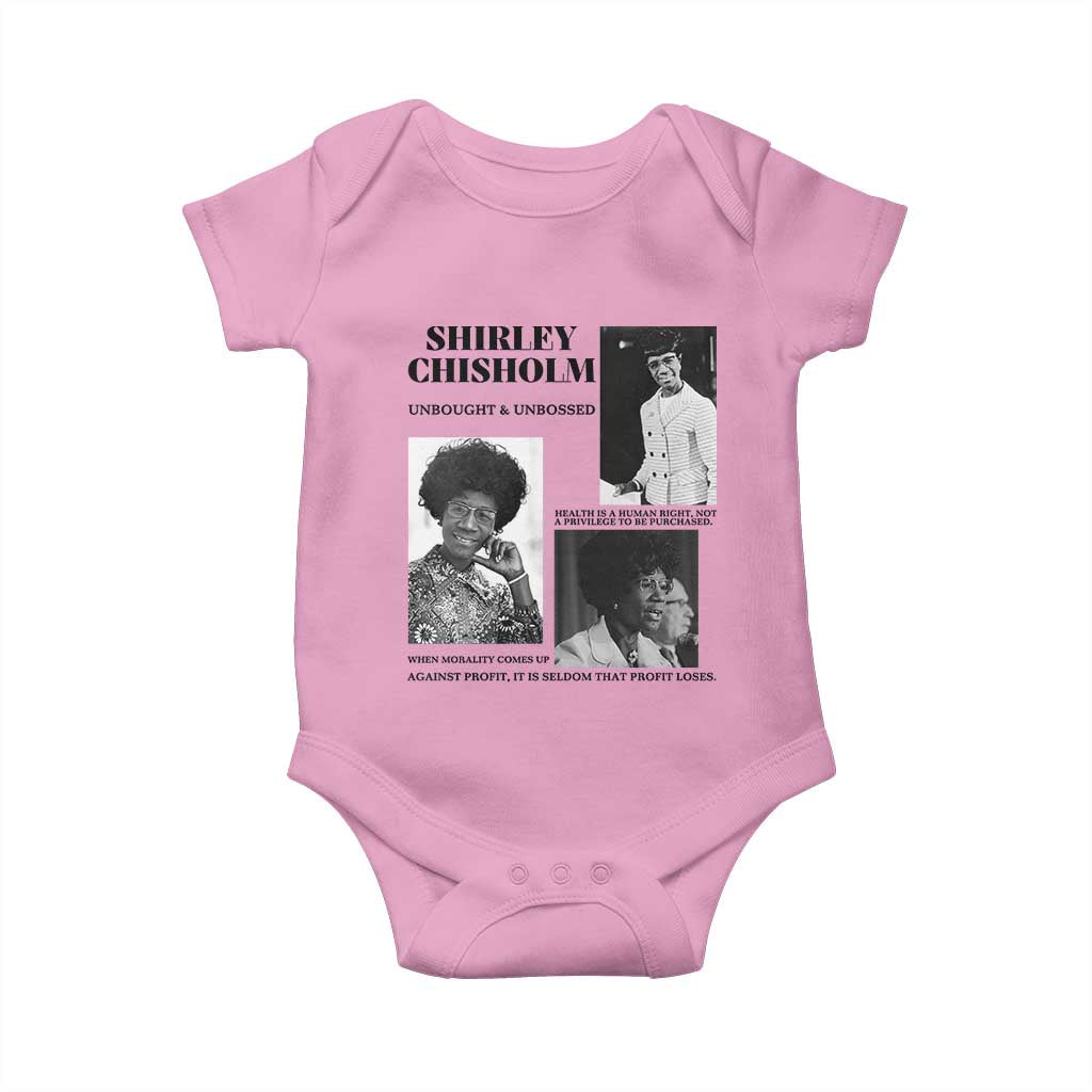 Shirley Chisholm Unbought And Unbossed Baby Onesie Vintage Feminist Poster TS12 Light Pink Print Your Wear