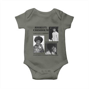 Shirley Chisholm Unbought And Unbossed Baby Onesie Vintage Feminist Poster TS12 Military Green Print Your Wear