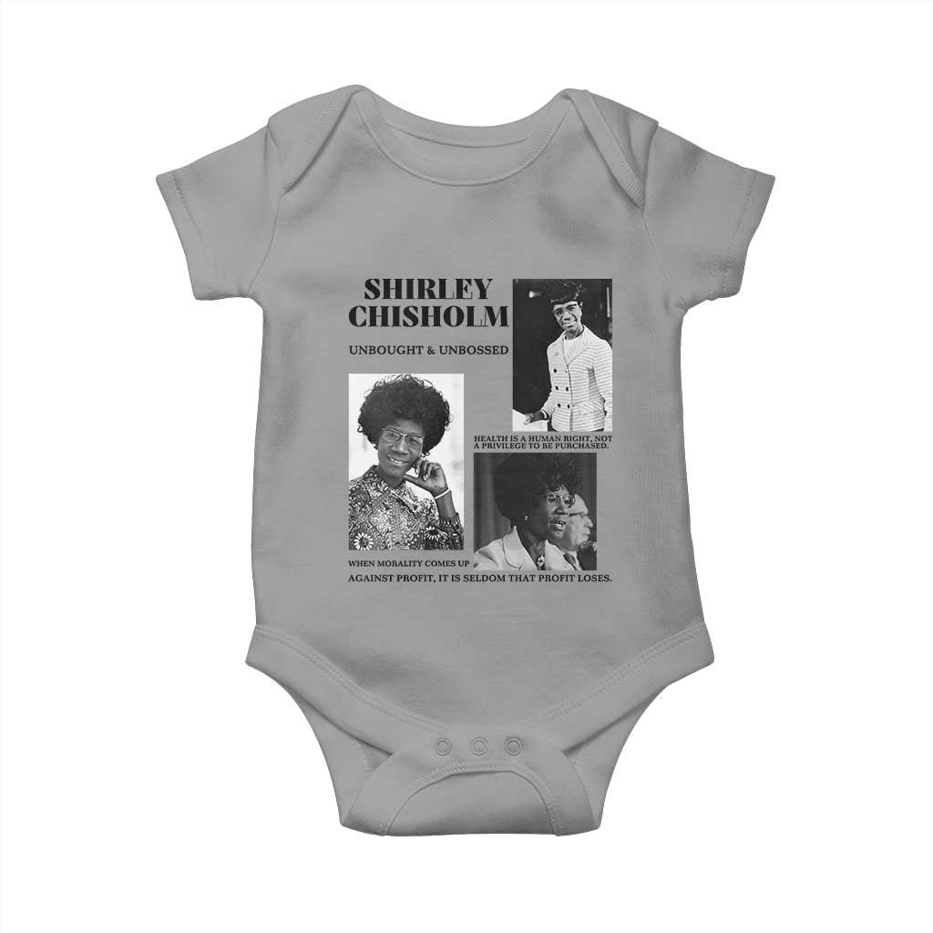 Shirley Chisholm Unbought And Unbossed Baby Onesie Vintage Feminist Poster TS12 Sport Gray Print Your Wear