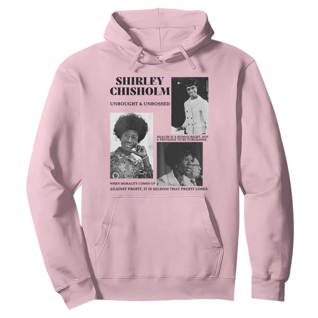 Shirley Chisholm Unbought And Unbossed Hoodie Vintage Feminist Poster TS12 Light Pink Print Your Wear