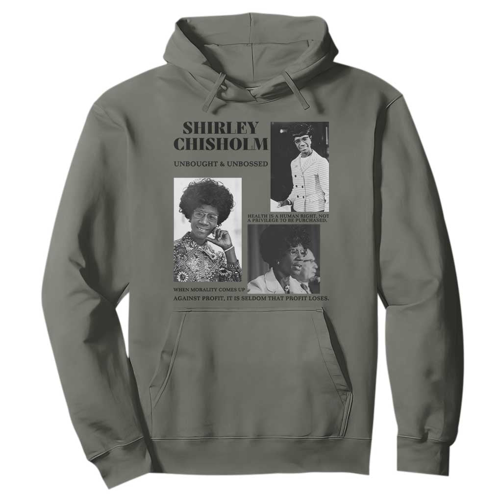 Shirley Chisholm Unbought And Unbossed Hoodie Vintage Feminist Poster TS12 Military Green Print Your Wear