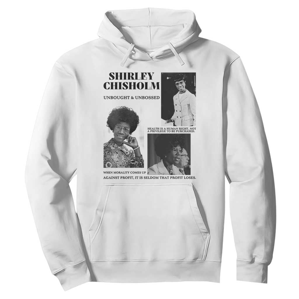 Shirley Chisholm Unbought And Unbossed Hoodie Vintage Feminist Poster TS12 White Print Your Wear