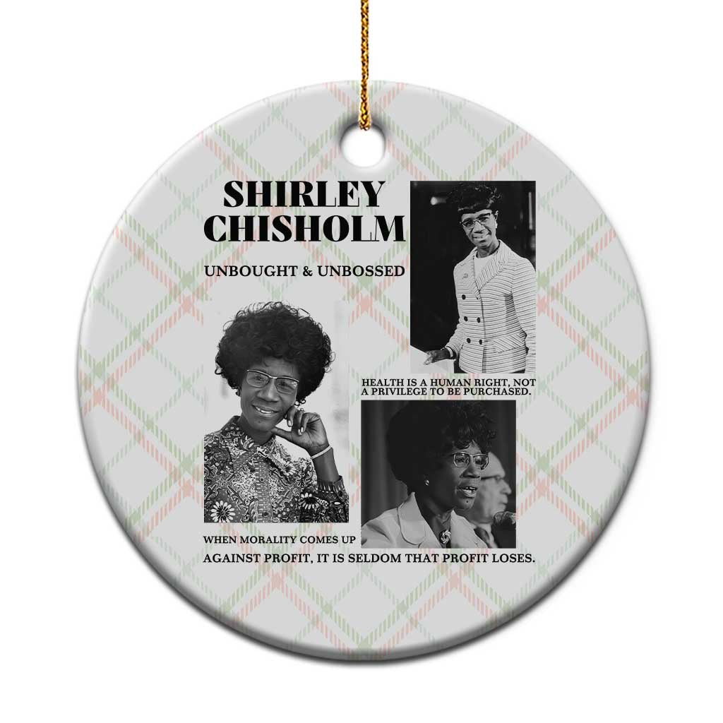 Shirley Chisholm Unbought And Unbossed Ceramic Ornament Vintage Feminist Poster TS12 1pc Christmas Plaid Print Your Wear