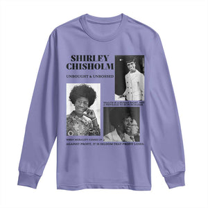 Shirley Chisholm Unbought And Unbossed Long Sleeve Shirt Vintage Feminist Poster TS12 Violet Print Your Wear