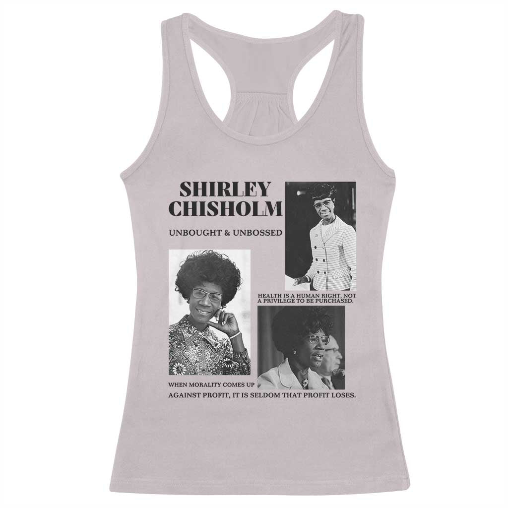 Shirley Chisholm Unbought And Unbossed Racerback Tank Top Vintage Feminist Poster TS12 Ice Gray Print Your Wear
