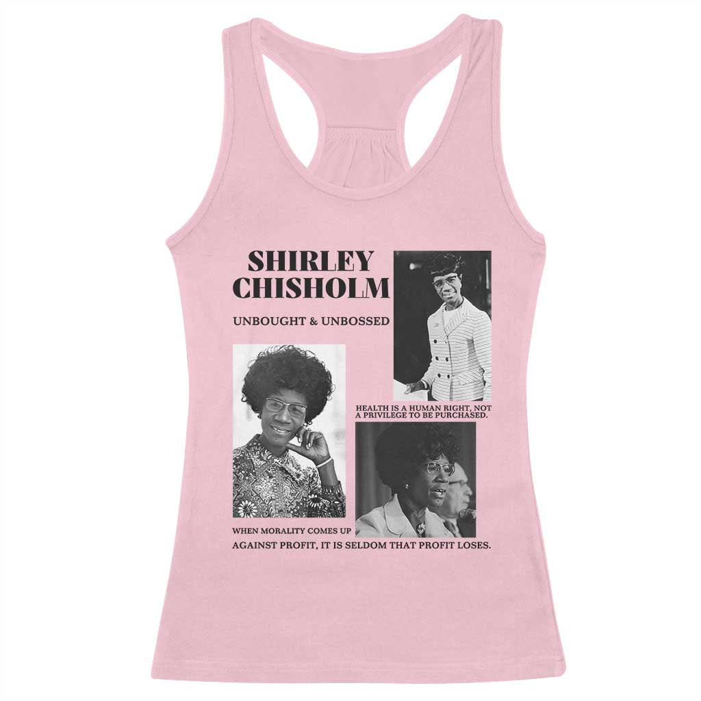 Shirley Chisholm Unbought And Unbossed Racerback Tank Top Vintage Feminist Poster TS12 Light Pink Print Your Wear