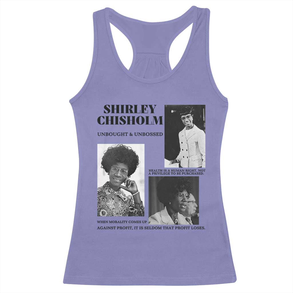 Shirley Chisholm Unbought And Unbossed Racerback Tank Top Vintage Feminist Poster TS12 Violet Print Your Wear