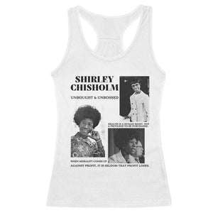 Shirley Chisholm Unbought And Unbossed Racerback Tank Top Vintage Feminist Poster TS12 White Print Your Wear