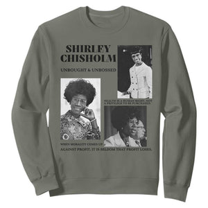 Shirley Chisholm Unbought And Unbossed Sweatshirt Vintage Feminist Poster TS12 Military Green Print Your Wear