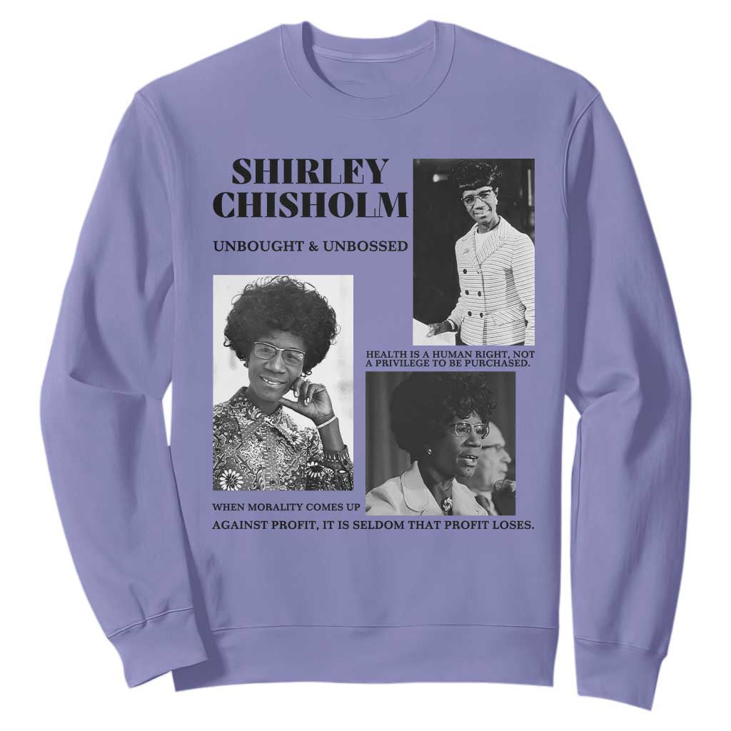 Shirley Chisholm Unbought And Unbossed Sweatshirt Vintage Feminist Poster TS12 Violet Print Your Wear