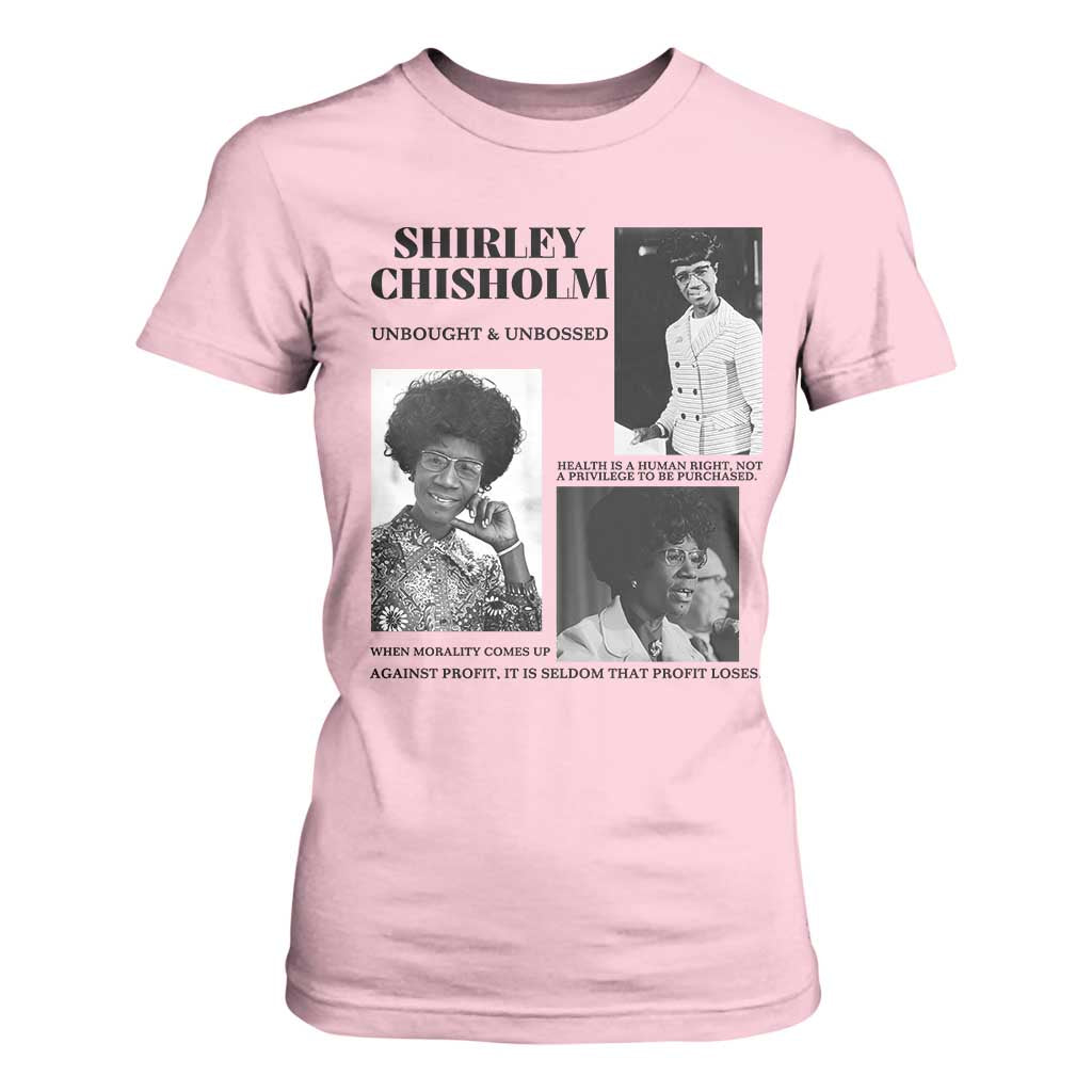 Shirley Chisholm Unbought And Unbossed T Shirt For Women Vintage Feminist Poster TS12 Light Pink Print Your Wear