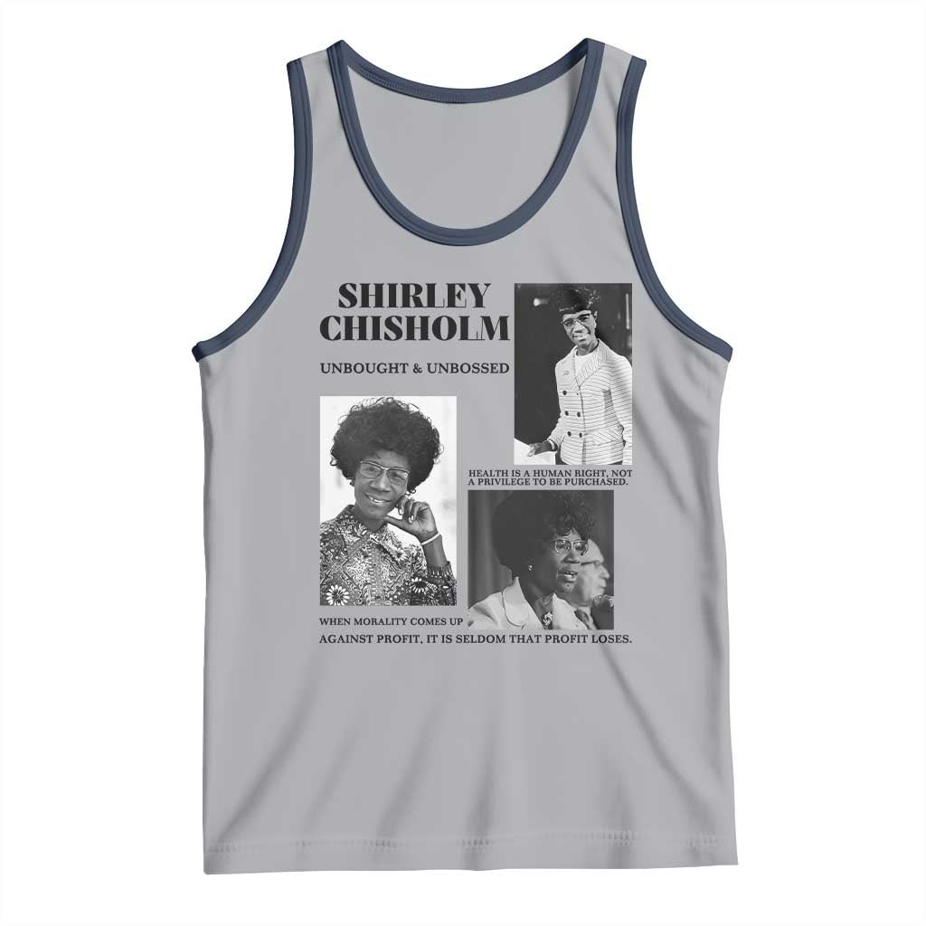 Shirley Chisholm Unbought And Unbossed Tank Top Vintage Feminist Poster TS12 Athletic Heather Navy Print Your Wear