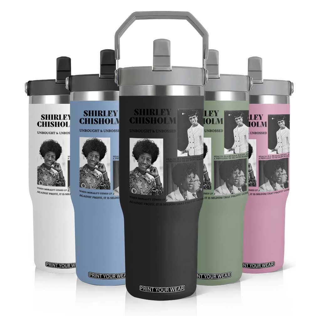Shirley Chisholm Unbought And Unbossed Flip Straw Tumbler Vintage Feminist Poster TS12 Print Your Wear