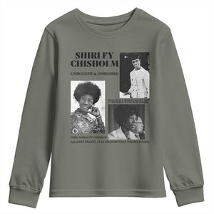 Shirley Chisholm Unbought And Unbossed Youth Sweatshirt Vintage Feminist Poster TS12 Military Green Print Your Wear
