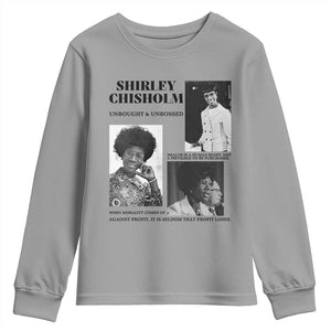 Shirley Chisholm Unbought And Unbossed Youth Sweatshirt Vintage Feminist Poster TS12 Sport Gray Print Your Wear