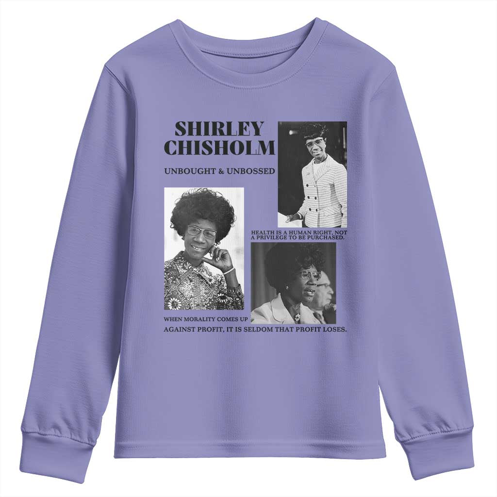 Shirley Chisholm Unbought And Unbossed Youth Sweatshirt Vintage Feminist Poster TS12 Violet Print Your Wear