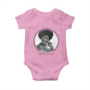 Shirley Chisholm Civil Rights Leader Quote Baby Onesie When Morality Meets Profit TS12 Light Pink Print Your Wear