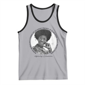 Shirley Chisholm Civil Rights Leader Quote Tank Top When Morality Meets Profit TS12 Athletic Heather Black Print Your Wear