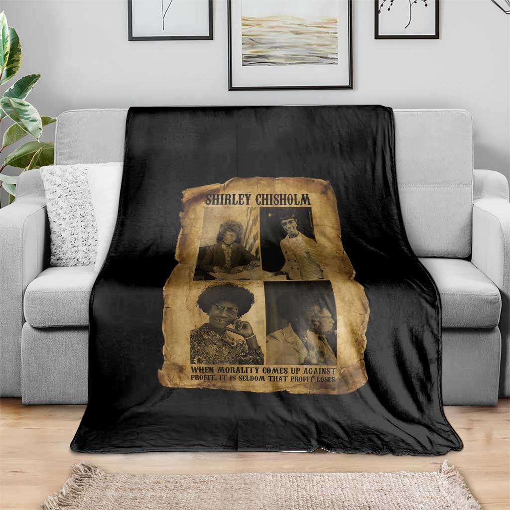 Vintage Shirley Chisholm Throw Blanket When Morality Meets Profit Quote TS12 Print Your Wear