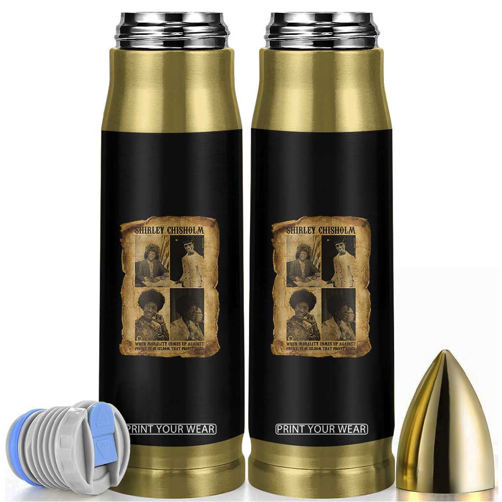 Vintage Shirley Chisholm Bullet Tumbler When Morality Meets Profit Quote TS12 Black Print Your Wear