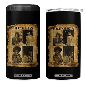 Vintage Shirley Chisholm 4 in 1 Can Cooler Tumbler When Morality Meets Profit Quote TS12 One Size: 16 oz Black Print Your Wear