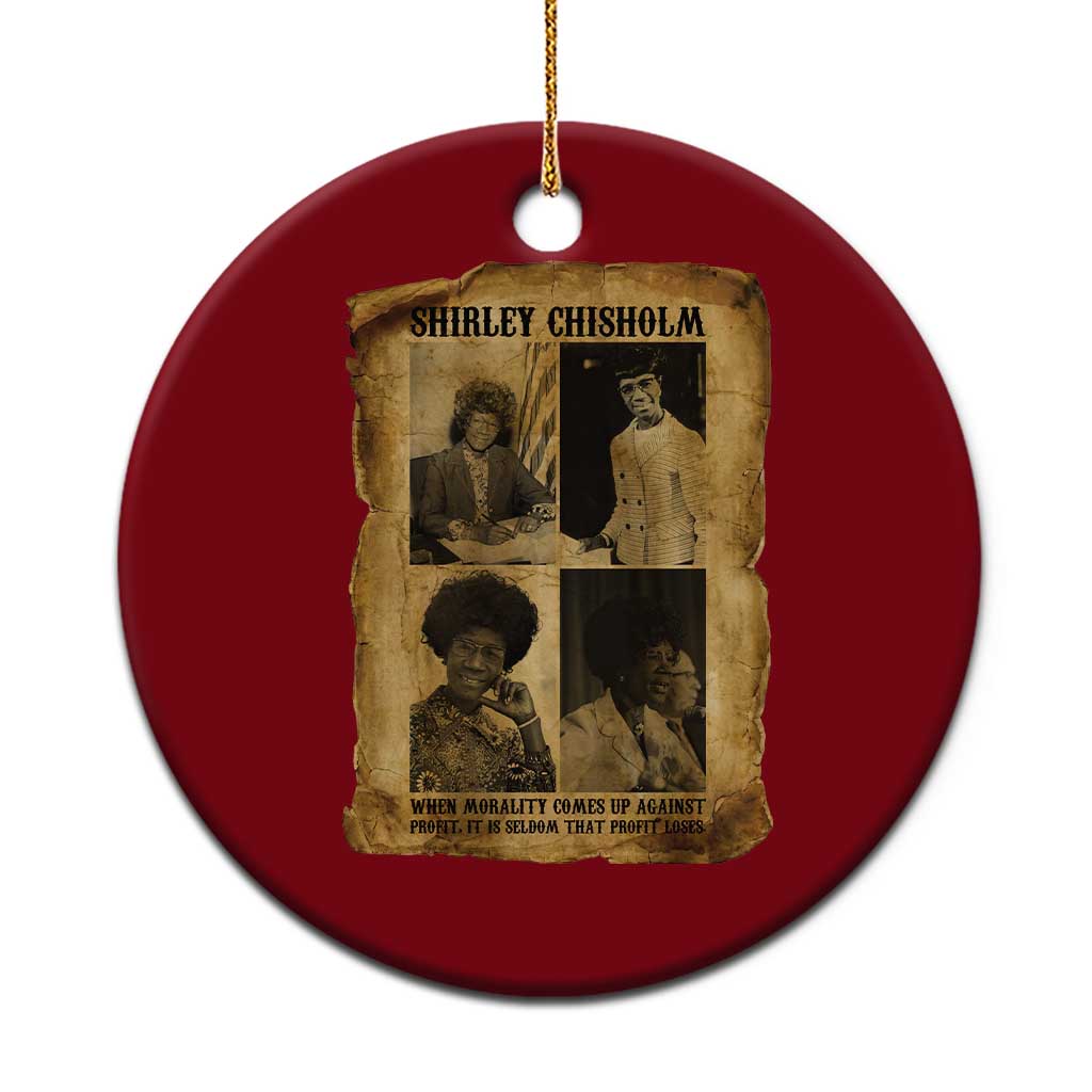 Vintage Shirley Chisholm Ceramic Ornament When Morality Meets Profit Quote TS12 1pc Red Print Your Wear
