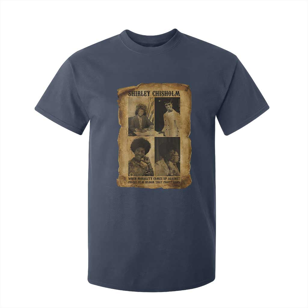 Vintage Shirley Chisholm T Shirt For Kid When Morality Meets Profit Quote TS12 Navy Print Your Wear