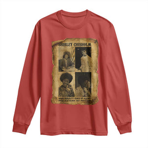 Vintage Shirley Chisholm Long Sleeve Shirt When Morality Meets Profit Quote TS12 Red Print Your Wear