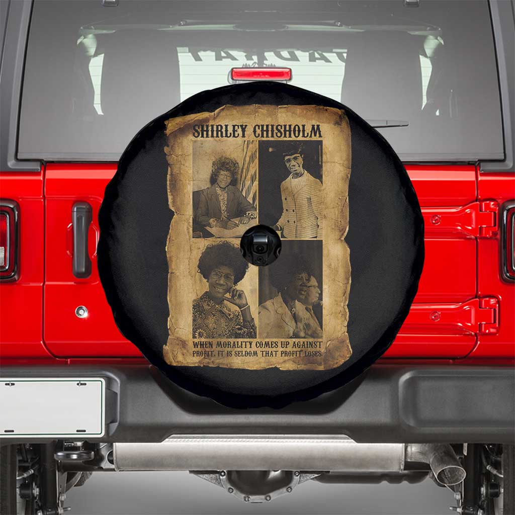 Vintage Shirley Chisholm Spare Tire Cover When Morality Meets Profit Quote TS12 Black Print Your Wear