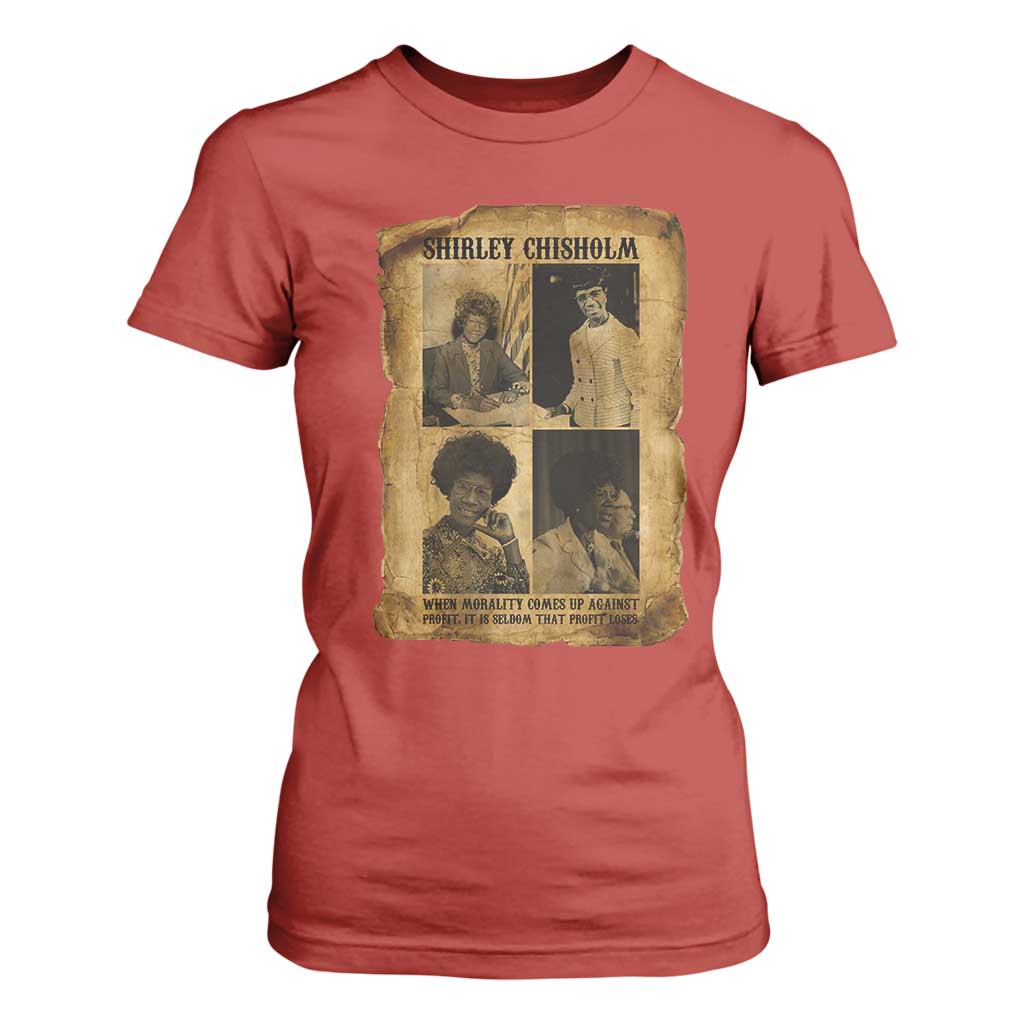 Vintage Shirley Chisholm T Shirt For Women When Morality Meets Profit Quote TS12 Red Print Your Wear