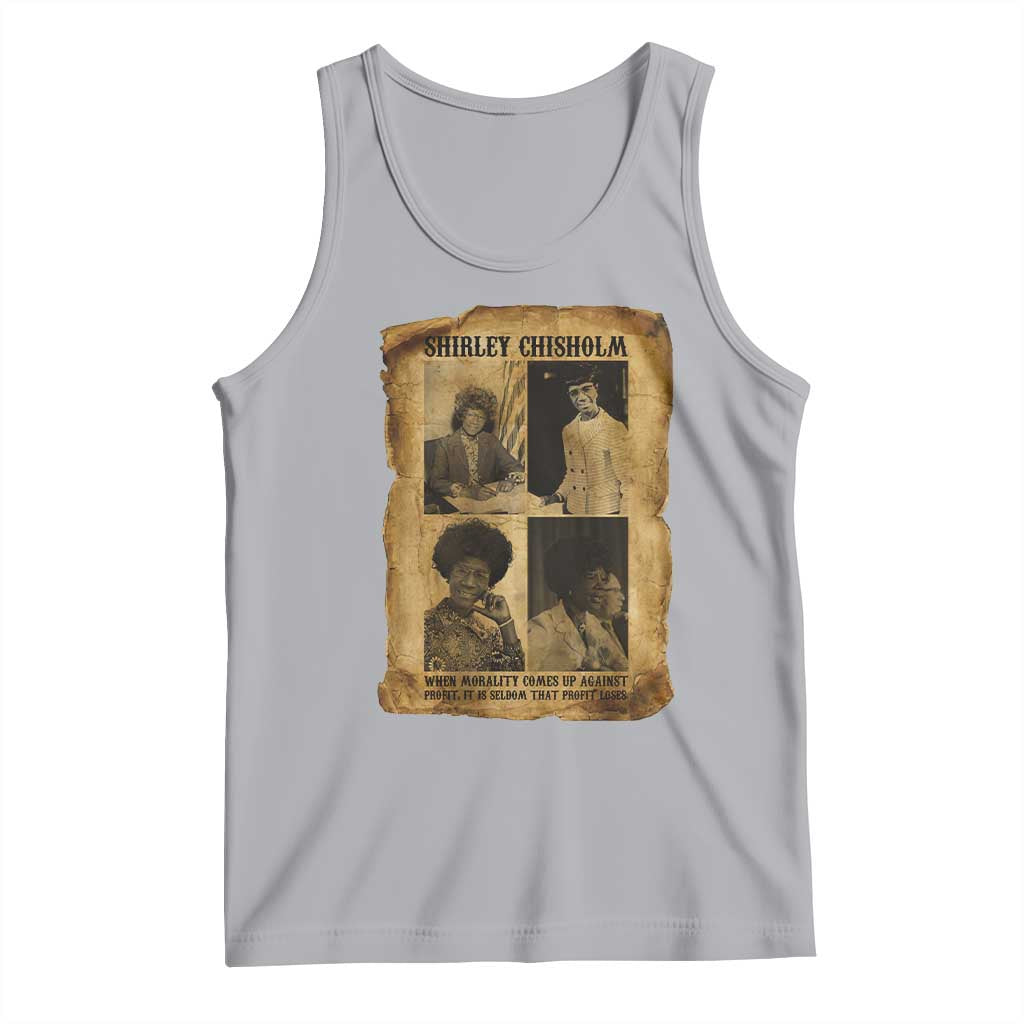 Vintage Shirley Chisholm Tank Top When Morality Meets Profit Quote TS12 Athletic Heather Print Your Wear