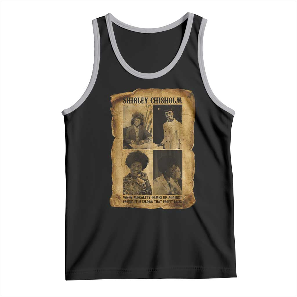 Vintage Shirley Chisholm Tank Top When Morality Meets Profit Quote TS12 Black Athletic Heather Print Your Wear