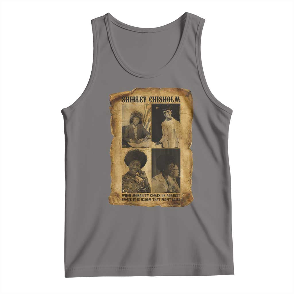 Vintage Shirley Chisholm Tank Top When Morality Meets Profit Quote TS12 Deep Heather Print Your Wear
